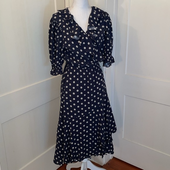 Fabulous Icons Polka Dot Wrap High Low Dress - Picture 2 of 10